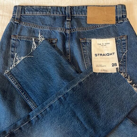 Rag & Bone Niña New York NWT straight high-rise ankle cigarette SZ 28 - Picture 8 of 9